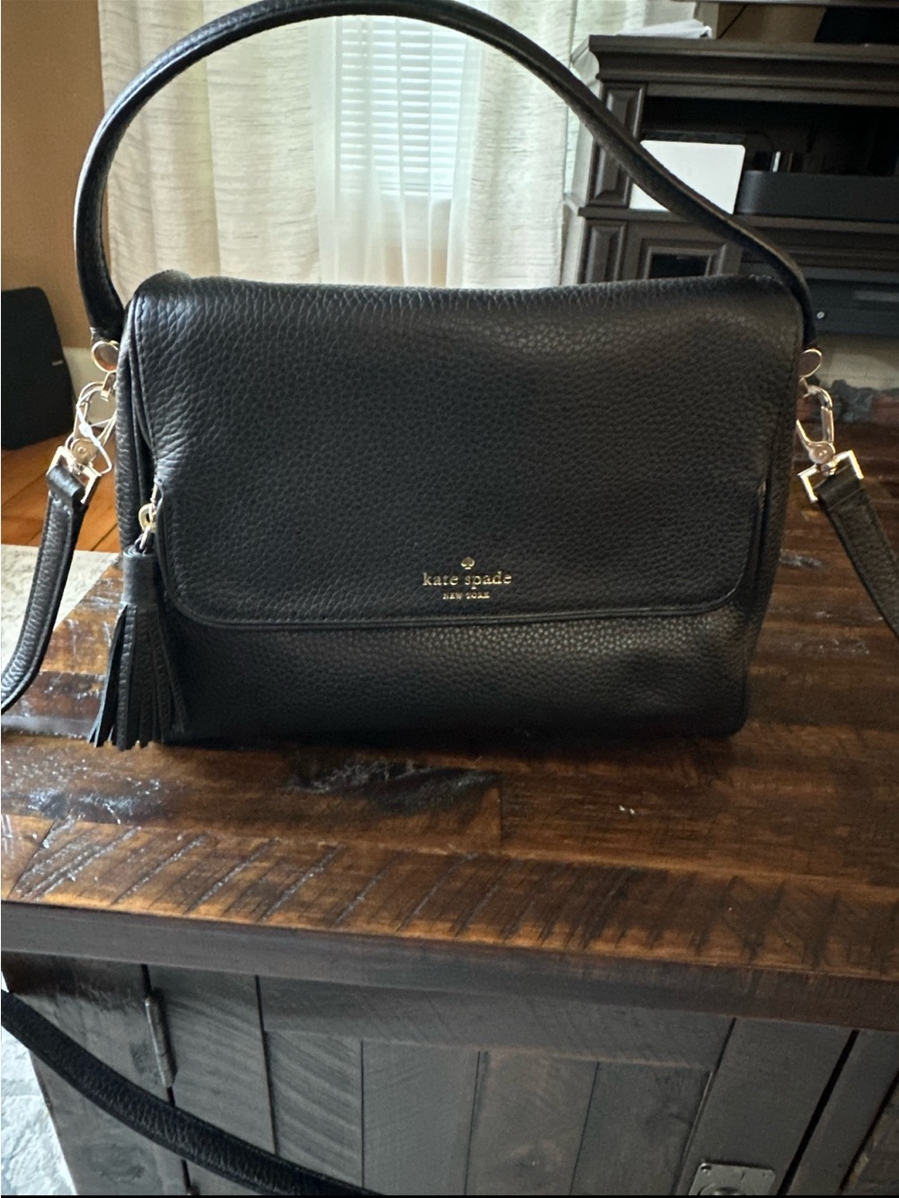 kate spade Black Pebbled Leather two way Crossbody/shoulder bag